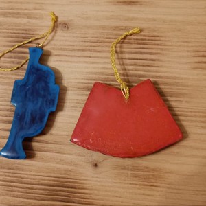Ornamente de Crăciun realizate din ipsos. Decorațiuni retro. Stil vintage. Set din 2 piese -  - Artynos.ro