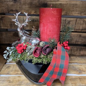 Ornament pentru masa de Advent Ren - crăciun - decorațiuni de crăciun de casă - decor pentru masă de crăciun - Artynos.ro