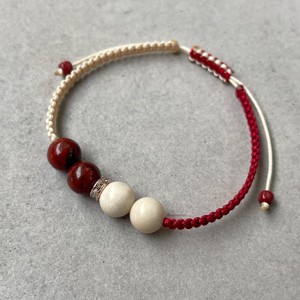 Brățară minerală macrame din jasp zdrobit și marmură - bijuterii - brățări - brățări din pietre semiprețioase - Artynos.ro