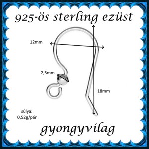  Accesorii pentru bijuterii din argint 925: bază pentru cercei cu cârlig EFK A 91 -  - Artynos.ro