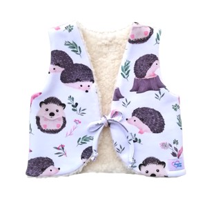 Vesta pentru copii, arici, LuannaBaby, Imbracaminte si moda, Haine bebelusi si copii, Veste copii, Cusatura, Vesta este dublu stratificata si poate fi purtata pe dos. Partea exterioara este o captuseala vesel..., ARTYNOS
