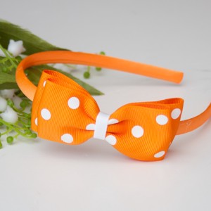 Masnis bentiță de păr cravată de păr - Orange polka dots -  - Artynos.ro