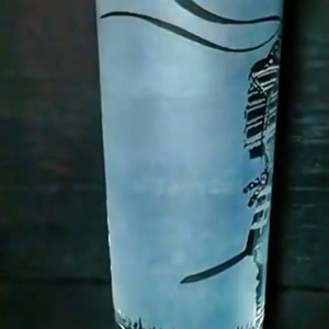 Pahar de sticlă gravat manual cu motiv samurai  -  - Artynos.ro