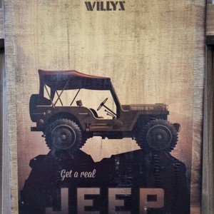 Willys Jeep imagine din lemn, Casa & Stil de viata, Accesorii pentru decorat casa, Picturi murale, Arta de perete din lemn, , ARTYNOS