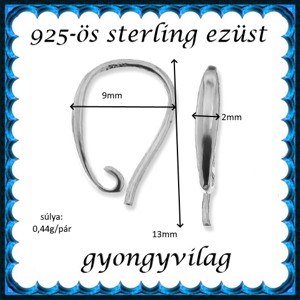  Accesorii pentru bijuterii din argint 925: bază pentru cercei cu cârlig EFK A 92 -  - Artynos.ro