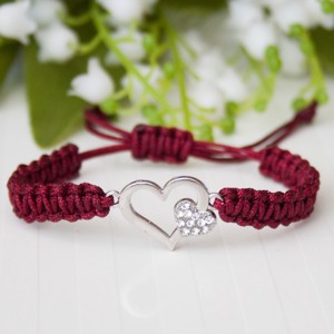Bratara macramé impletita - Hearts burgundy, , , ARTYNOS