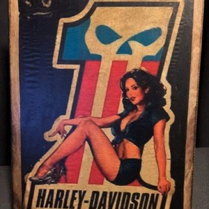 Harley Davidson imagine din lemn, Casa & Stil de viata, Accesorii pentru decorat casa, Picturi murale, Arta de perete din lemn, , ARTYNOS