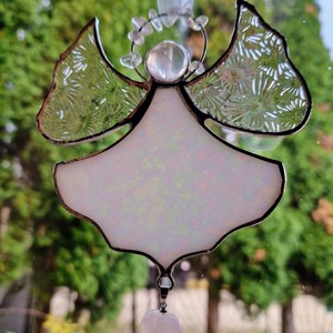 Înger de cristal în culoare opalescentă - crăciun - cadouri de moș crăciun - cadouri de moș crăciun - Artynos.ro