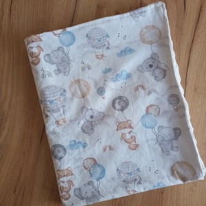 Pătură pentru bebeluși cu două fețe, cu elefanți gri -  - Artynos.ro