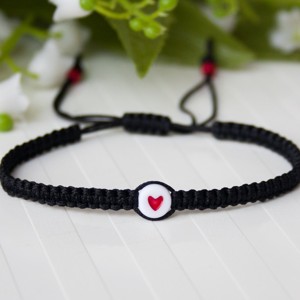 Bratara macramé impletita - Hearts negru, Bijuterii, Bratari, Bratara impletita, bratara din fire, , ARTYNOS