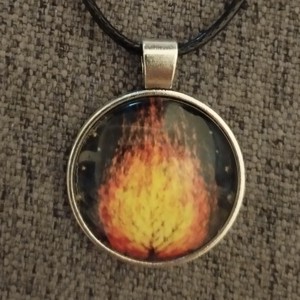 Colier cu lentile de sticla cu motiv de tufis aprins, , , ARTYNOS