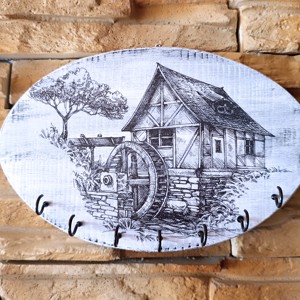 Breloc de perete in stil vintage cu sticla de apa veche, Casa & Stil de viata, Accesorii pentru decorat casa, Decoratiuni de pereti, decoratiuni suspendate, Suport pentru chei, , ARTYNOS