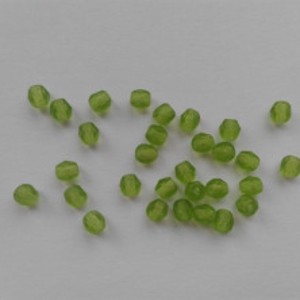 Margele cehe fatetate din sticla - 4mm - 100 buc / pachet - verde, , , ARTYNOS