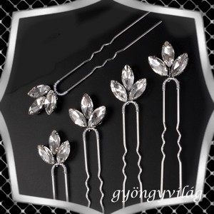 Bijuterii, ornamente de păr, catarame de păr: nuntă, mireasă, ornament de păr casual, ES-H-TŰ40e-clear 5pcs/pack - accesorii nuntă - ornamente de păr de nuntă - ac de păr mireasă - Artynos.ro
