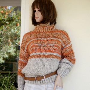 HILDA ALPAKA - pulover foarte gros tricotat manual la moda, Imbracaminte si moda, Haine dama, Hanorace, cardigane, Impletitura, ARTYNOS