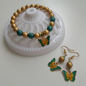 Set de bijuterii cu fluturi - bratara, cercei, , , ARTYNOS