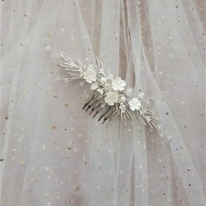 AURA Silver - Pieptan mireasa argintiu - accesorii nuntă - ornamente de păr de nuntă - accesorii păr nuntă - Artynos.ro