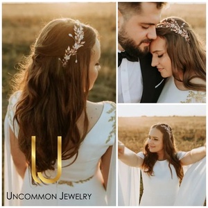 UNCOMMON Roser-Gold - Tiara mireasa, Accesorii nuntă, Ornamente de păr de nuntă, Accesorii păr nuntă, Împletitură, ARTYNOS