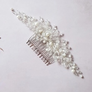 Pieptan mireasa cu perle si cristale Estella - accesorii nuntă - ornamente de păr de nuntă - accesorii păr nuntă - Artynos.ro