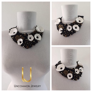 Colier floral statement Ivory Bohemian - Artynos.ro