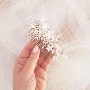 Pieptan mireasa elegant - accesorii nuntă - ornamente de păr de nuntă - accesorii păr nuntă - Artynos.ro
