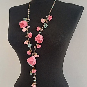 Colier floral Blossom + cercei asortati cadou - bijuterii - coliere - coliere din mărgele - Artynos.ro