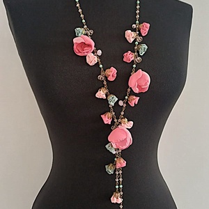 Colier floral Blossom + cercei asortati cadou - bijuterii - coliere - coliere din mărgele - Artynos.ro