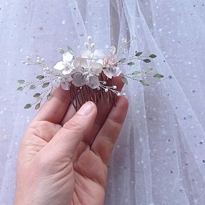 Wild Jasmine - pieptan floral - accesorii nuntă - ornamente de păr de nuntă - accesorii păr nuntă - Artynos.ro