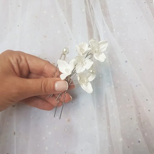 AGNES - Pini mireasa florali - accesorii nuntă - ornamente de păr de nuntă - accesorii păr nuntă - Artynos.ro