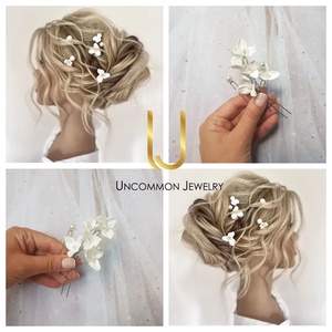 AGNES - Pini mireasa florali, Accesorii nunta, Ornamente de par de nunta, Accesorii par nunta, Confectionarea bijuteriilor, ARTYNOS