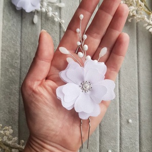 Pin floral pentru coc - accesorii nuntă - ornamente de păr de nuntă - accesorii păr nuntă - Artynos.ro