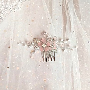 Mon Chery - Pieptan mireasa floral - accesorii nuntă - ornamente de păr de nuntă - accesorii păr nuntă - Artynos.ro