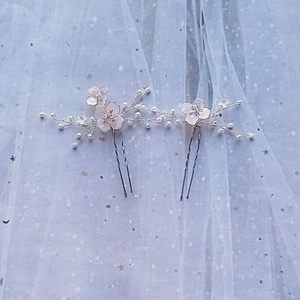 Set de 2 pini mireasa/Ace par mireasa - accesorii nuntă - ornamente de păr de nuntă - accesorii păr nuntă - Artynos.ro