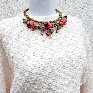 Colier statement Earthy Boho cu unakite - bijuterii - coliere - coliere din pietre semiprețioase - Artynos.ro
