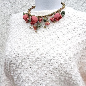 Colier statement Earthy Boho cu unakite - bijuterii - coliere - coliere din pietre semiprețioase - Artynos.ro