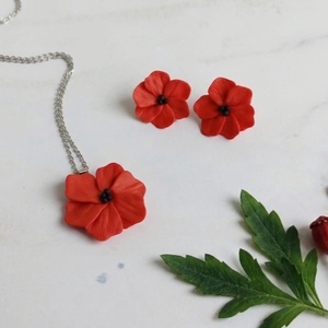 Set floral, compus din colier si cercei - bijuterii - seturi de bijuterii - Artynos.ro