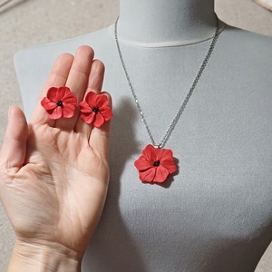 Set floral, compus din colier si cercei - bijuterii - seturi de bijuterii - Artynos.ro