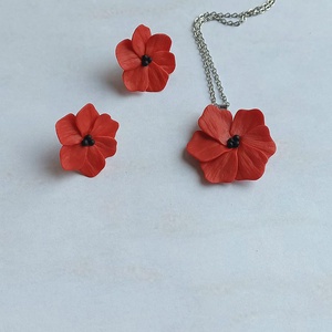 Set floral, compus din colier si cercei - bijuterii - seturi de bijuterii - Artynos.ro