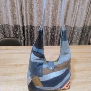 Sacosa umar Unicat denim, Genti si portofele, Geanta pentru cumparaturi, Totebaguri, Cusatura, Patchwork, matlasare, ARTYNOS