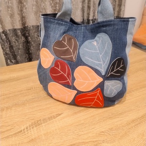 Sacosa denim Inimi, Genti si portofele, Geanta pentru cumparaturi, Totebaguri, Cusatura, ARTYNOS