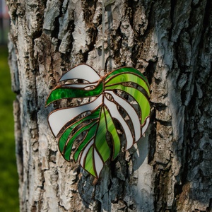 Frunza Monstera din sticla de vitraliu - arte vizuale și accesorii  - alte arte - Artynos.ro