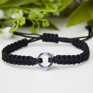 Bratara macramé impletita - Mother screw negru - Artynos.ro