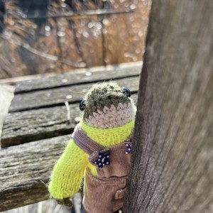 Broască premium lucrată manual în rochie de catifea - Vine cu ambalaj decorativ. Jucărie cu design unic -  - Artynos.ro