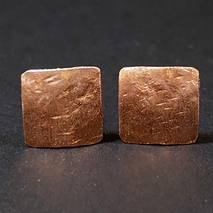 Cercei mini patrati minimalisti din cupru, , , ARTYNOS