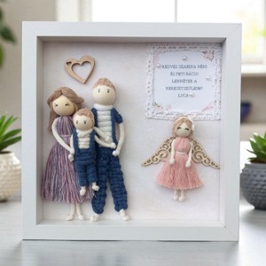 Invitatie personalizata pentru nasi cu imagine 3D - inger macramé cu decor elegant, , , ARTYNOS