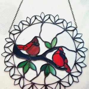 Cardinal finches tiffany fereastră decor -  - Artynos.ro