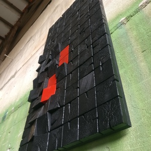 SCORCHED, tablou 2D/3D din lemn masiv, 56.5x113cm - casă & stil de viață - accesorii pentru decorat casa - picturi murale - artă de perete din lemn - Artynos.ro