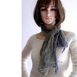 MULL-KENDŐ / boheme - batikolt géz hall - îmbrăcăminte și modă - eșarfe, pălării, fularuri - eșarfe - Artynos.ro