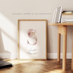 Scrisoare S, monogramă, imagine onomastică, decor, acuarelă, artă de perete, personalizată -  - Artynos.ro