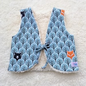 Vesta pentru copii, padure albastra de basm, LuannaBaby, Imbracaminte si moda, Haine bebelusi si copii, Veste copii, Cusatura, Vesta este dublu stratificata si poate fi purtata pe dos. Partea exterioara este o captuseala vesel..., ARTYNOS